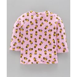 Babyhug 100%Cotton Full Sleeves Vests Honey Bee Print Pack of 2 - Blue Pink