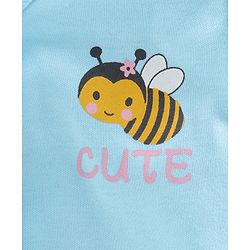 Babyhug 100%Cotton Full Sleeves Vests Honey Bee Print Pack of 2 - Blue Pink