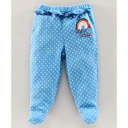 Babyhug Bootie Leggings Dots & Rainbow Print Pack Of 2 - Blue Pink
