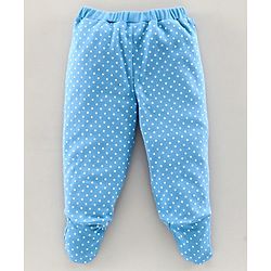 Babyhug Bootie Leggings Dots & Rainbow Print Pack Of 2 - Blue Pink