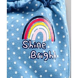 Babyhug Bootie Leggings Dots & Rainbow Print Pack Of 2 - Blue Pink