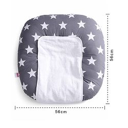 Babyhug 100% Cotton Premium Baby Lounger With Waterproof Sheet Star Print - Black