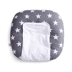 Babyhug 100% Cotton Premium Baby Lounger With Waterproof Sheet Star Print - Black