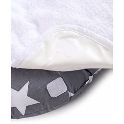 Babyhug 100% Cotton Premium Baby Lounger With Waterproof Sheet Star Print - Black