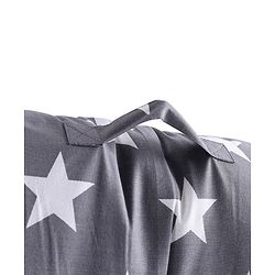 Babyhug 100% Cotton Premium Baby Lounger With Waterproof Sheet Star Print - Black