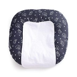Babyhug 100% Cotton Premium Baby Lounger With Waterproof Sheet Geometric Animals Print - Black