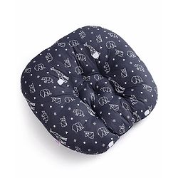Babyhug 100% Cotton Premium Baby Lounger With Waterproof Sheet Geometric Animals Print - Black
