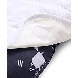 Babyhug 100% Cotton Premium Baby Lounger With Waterproof Sheet Geometric Animals Print - Black