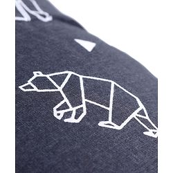 Babyhug 100% Cotton Premium Baby Lounger With Waterproof Sheet Geometric Animals Print - Black