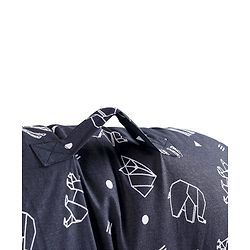 Babyhug 100% Cotton Premium Baby Lounger With Waterproof Sheet Geometric Animals Print - Black