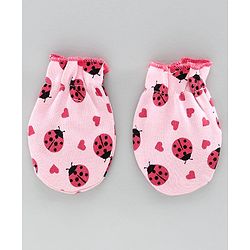 Babyhug Cap Mitten & Booties Pink - Diameter 12 cm
