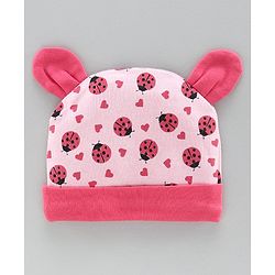 Babyhug Cap Mitten & Booties Pink - Diameter 12 cm