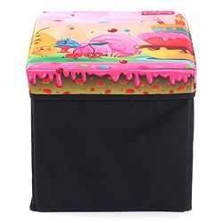 Babyhug Sto-Sit Foldable Storage Box  Cake Land - Pink & Black