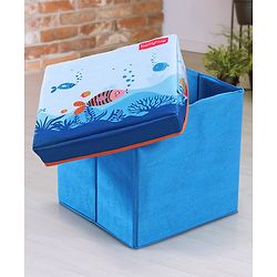 Babyhug Sto-Sit Foldable Storage Box  Fish Print - Blue