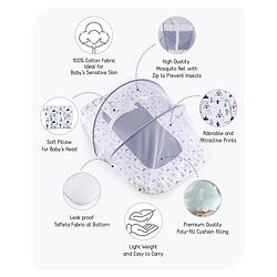 Babyhug 100% Cotton Mosquito Net Bedding Set Desert Print - Blue