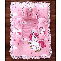 Babyhug Bedding Set Unicorn Print - Pink