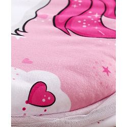Babyhug Mosquito Net Set With Mattress Unicorn Print - Pink