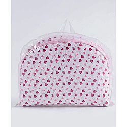 Babyhug Mosquito Net Set With Mattress Unicorn Print - Pink