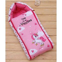 Babyhug Premium Sleeping Bag Unicorn Print - Pink