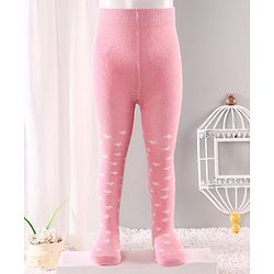 Cute Walk By Babyhug Anti-Bacterial Footed Tights Star Print - Pink