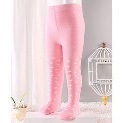 Cute Walk By Babyhug Anti-Bacterial Footed Tights Star Print - Pink