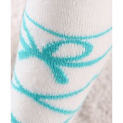 Cute Walk by Babyhug Antibacterial Footed Tights - Off White Blue