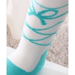 Cute Walk by Babyhug Antibacterial Footed Tights - Off White Blue