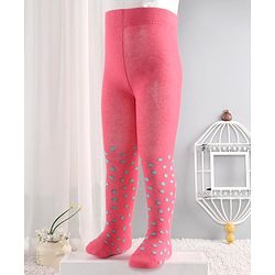 Cute Walk by Babyhug Antibacterial Polka Dot Footed Tights - Pink