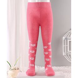 Cute Walk by Babyhug Antibacterial Footed Tights Floral Print - Pink