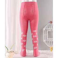 Cute Walk by Babyhug Antibacterial Footed Tights Floral Print - Pink