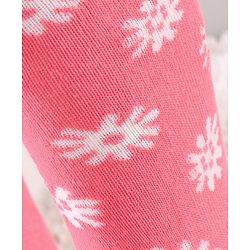 Cute Walk by Babyhug Antibacterial Footed Tights Floral Print - Pink