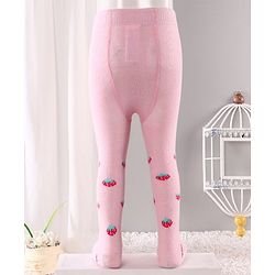 Cute Walk by Babyhug Antibacterial Footed Tights Strawberry Design - Pink