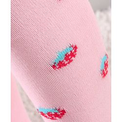 Cute Walk by Babyhug Antibacterial Footed Tights Strawberry Design - Pink