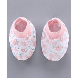 Babyhug 100% Cotton Cap Mitten & Booties Set Pink - Diameter 10 cm