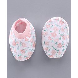 Babyhug 100% Cotton Cap Mitten & Booties Set Pink - Diameter 10 cm