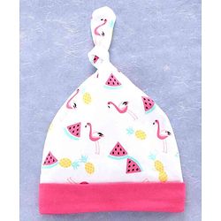 Babyhug 100% Cotton Cap Mitten & Booties Pink - Diameter 11.5 cm