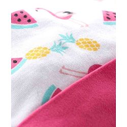 Babyhug 100% Cotton Cap Mitten & Booties Pink - Diameter 11.5 cm