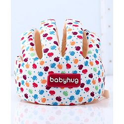 Babyhug Premium Baby Safety Helmet - White| Impact-Protection| Adjustable Fit| for Safe Crawling