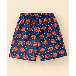 Babyhug 100% Cotton Boxer Basket Ball Print Pack of 3 - Blue