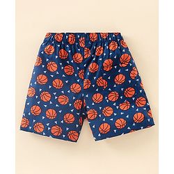 Babyhug 100% Cotton Boxer Basket Ball Print Pack of 3 - Blue