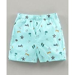 Babyhug 100% Cotton Boxers Multiprint Pack of 3 - Blue