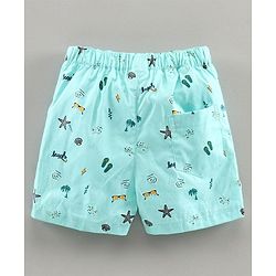 Babyhug 100% Cotton Boxers Multiprint Pack of 3 - Blue
