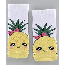 Cute Walk by Babyhug Anti-bacterial Ankle Length Socks Pineapple Design Pack of 3 - White Pink