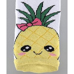 Cute Walk by Babyhug Anti-bacterial Ankle Length Socks Pineapple Design Pack of 3 - White Pink