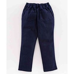 Babyhug Full Sleeves Shirt with Bow & Trouser Set - Maroon Blue