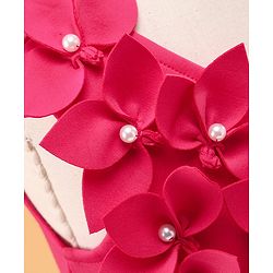 Babyhug Sleeveless Party Frock Floral Detail - Pink