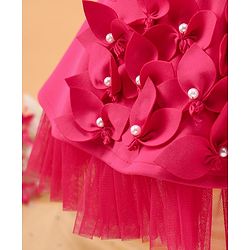 Babyhug Sleeveless Party Frock Floral Detail - Pink