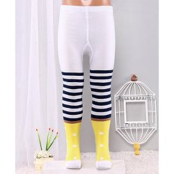 Cute Walk By Babyhug Antibacterial Striped Footed Tights - Yellow
