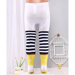 Cute Walk By Babyhug Antibacterial Striped Footed Tights - Yellow