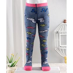 Cutewalk By Babyhug Anti Bacterial Footed Tights Butterfly Design - Multicolor